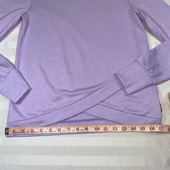 Eddie Bauer Kids Hooded Lavender Pullover L (14/16) Tulip Hem Thumb Holes - Picture 6 of 12